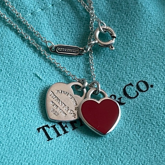 Authentic Tiffany Double heart necklace - Picture 5 of 9